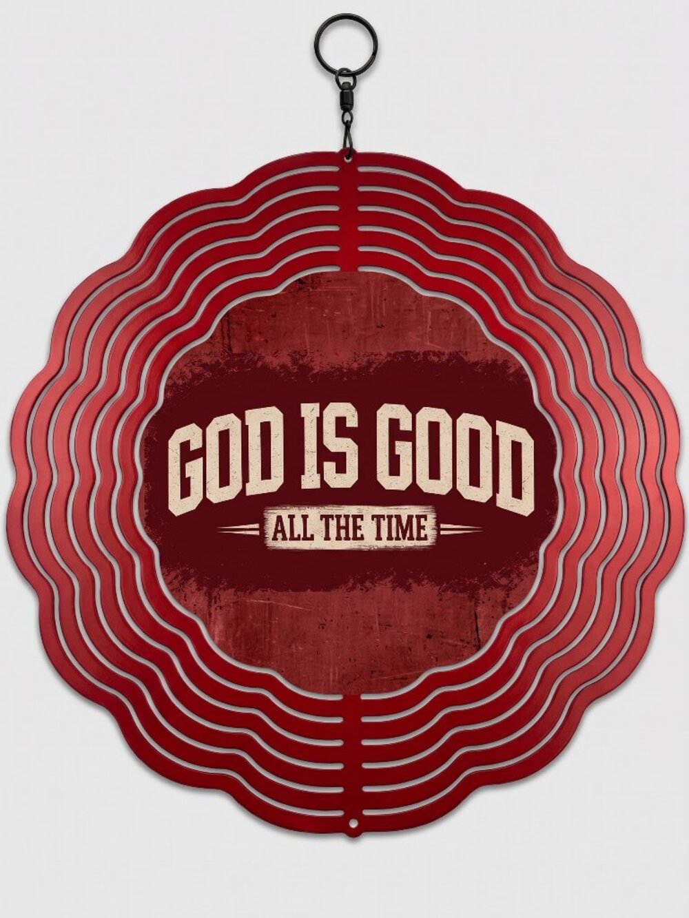 10" God Is Good All The Time Kinetic Wind Spinner - Red Hanging Yard Decor